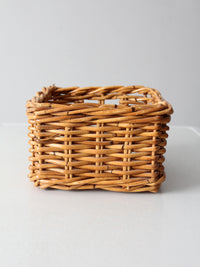 vintage woven rattan storage basket