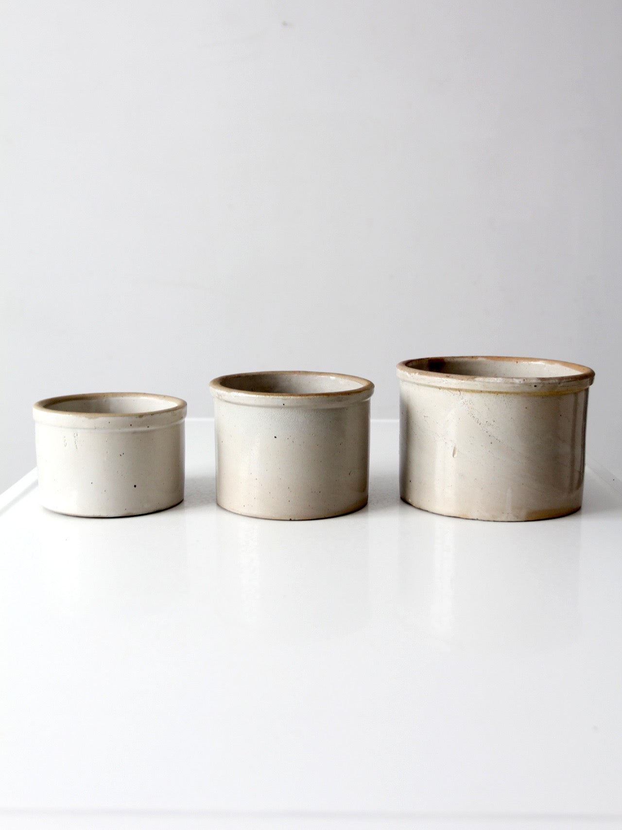 antique stoneware crocks | set of 3
