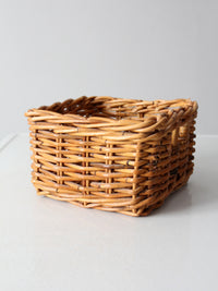 vintage woven rattan storage basket