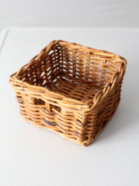 vintage woven rattan storage basket
