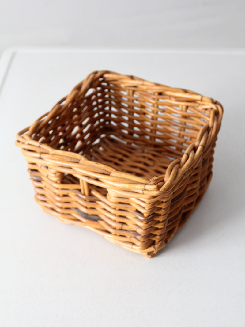 vintage woven rattan storage basket