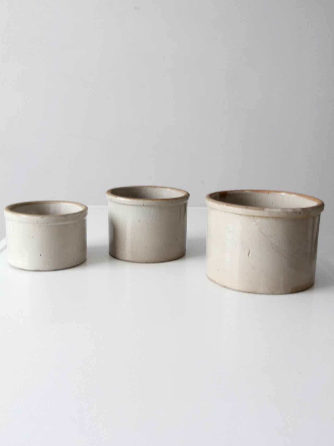 antique stoneware crocks | set of 3