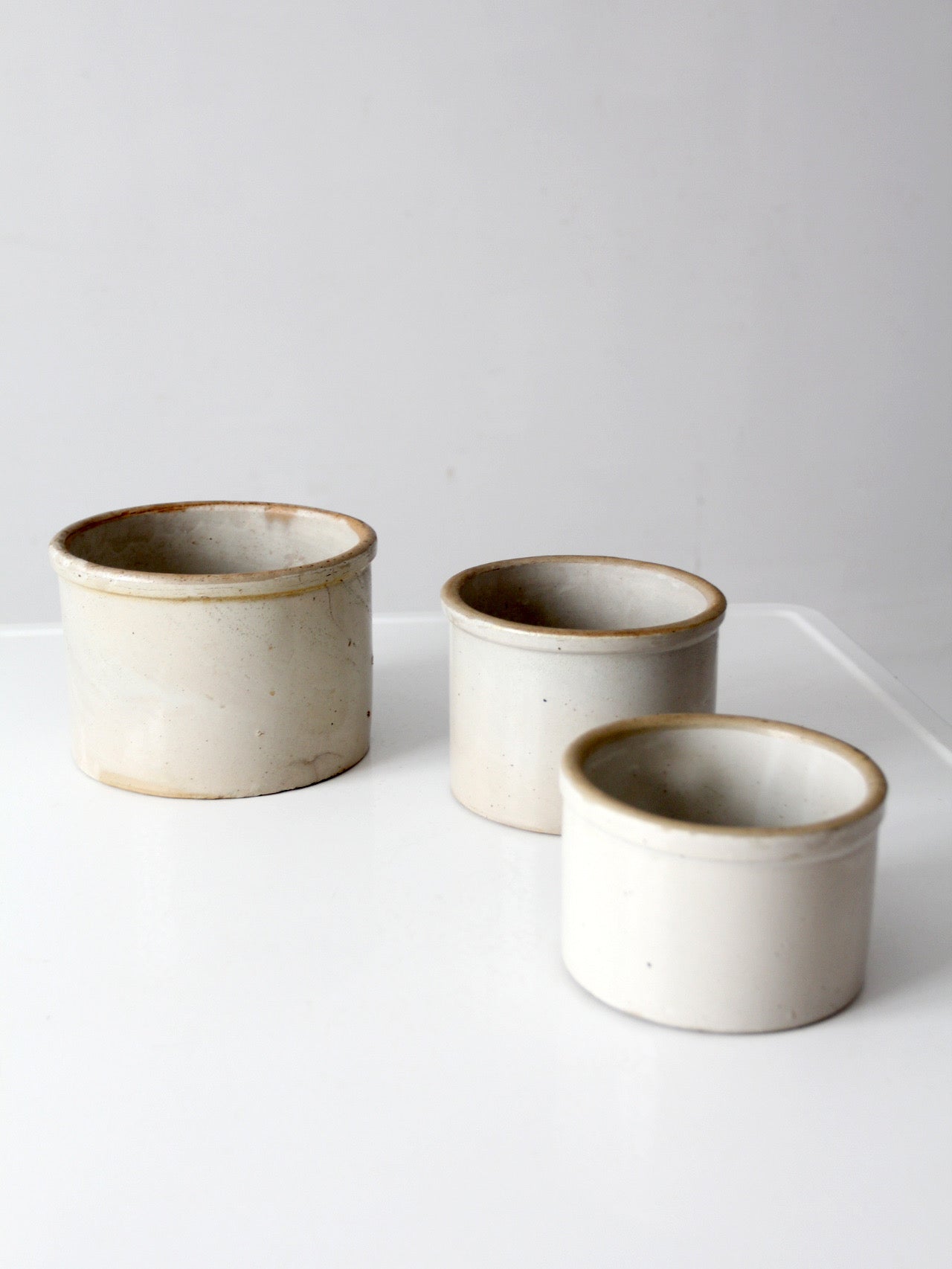 antique stoneware crocks | set of 3