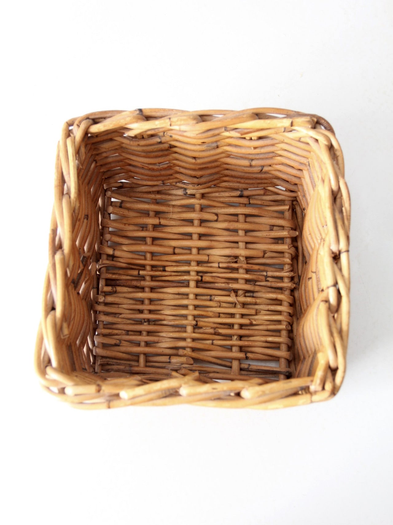 vintage woven rattan storage basket