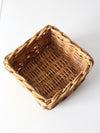 vintage woven rattan storage basket