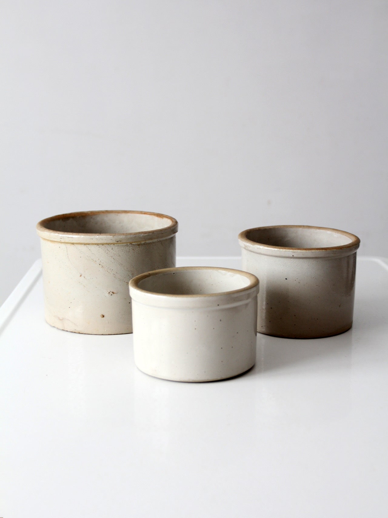 antique stoneware crocks | set of 3