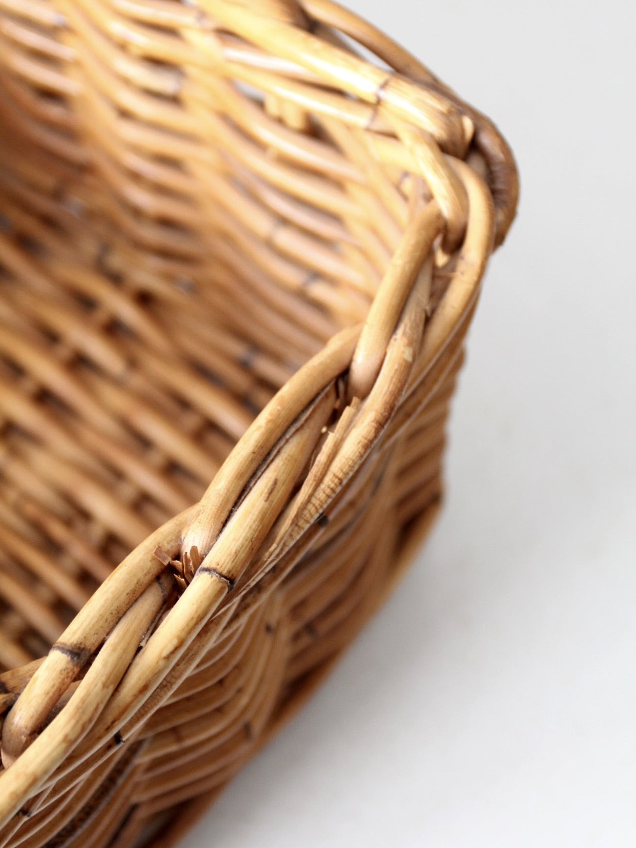 vintage woven rattan storage basket