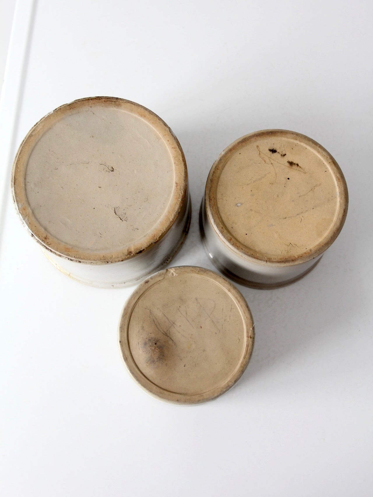 antique stoneware crocks | set of 3