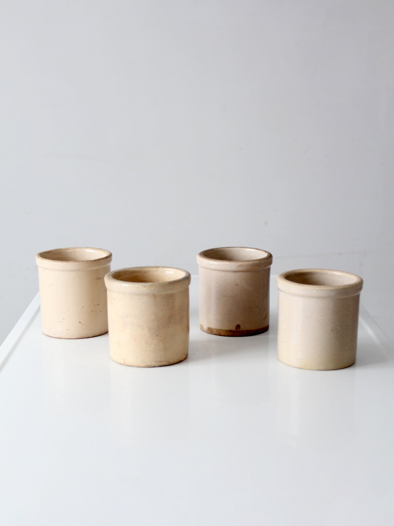 antique stoneware crocks | set of 4