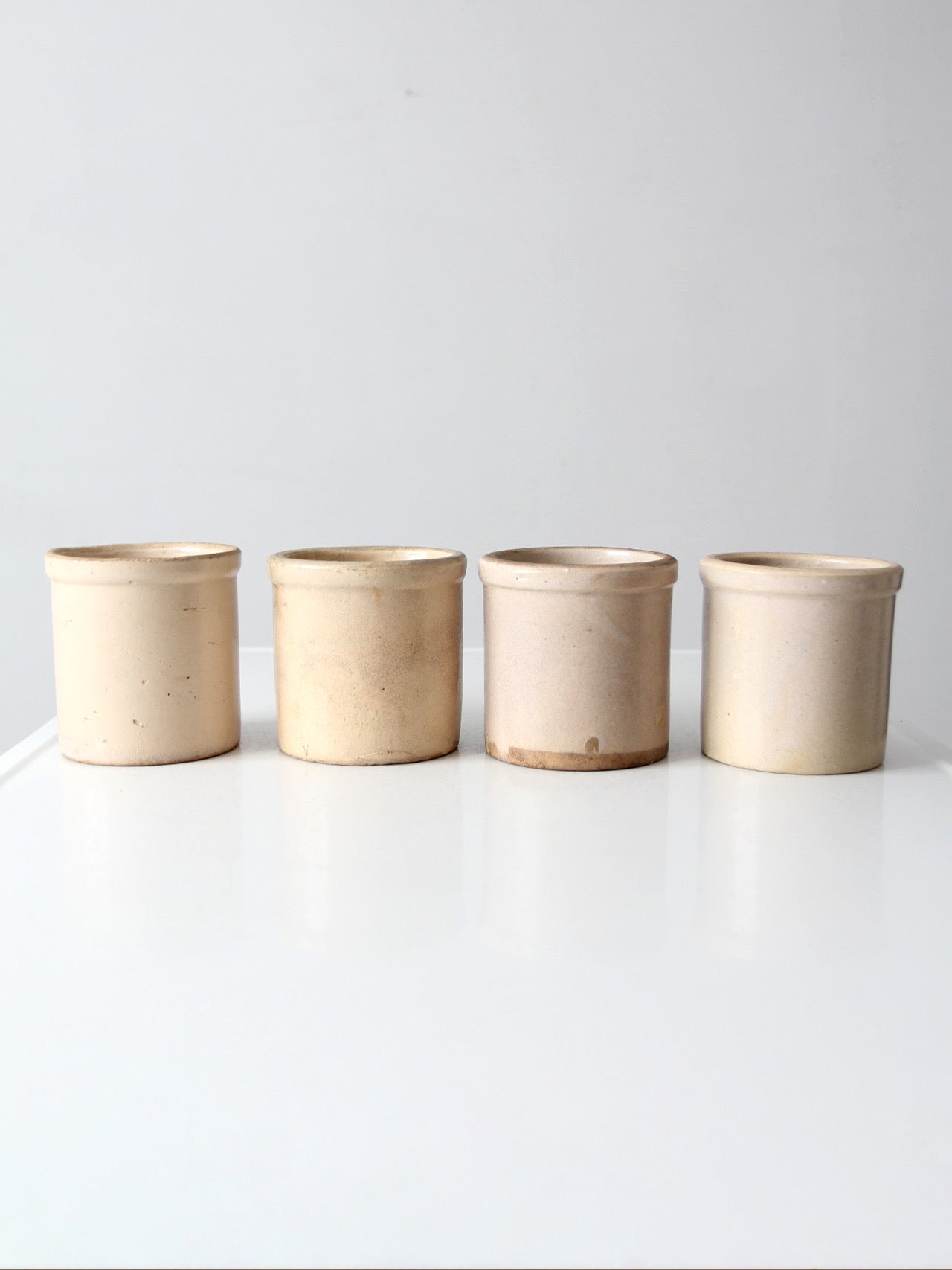 antique stoneware crocks | set of 4