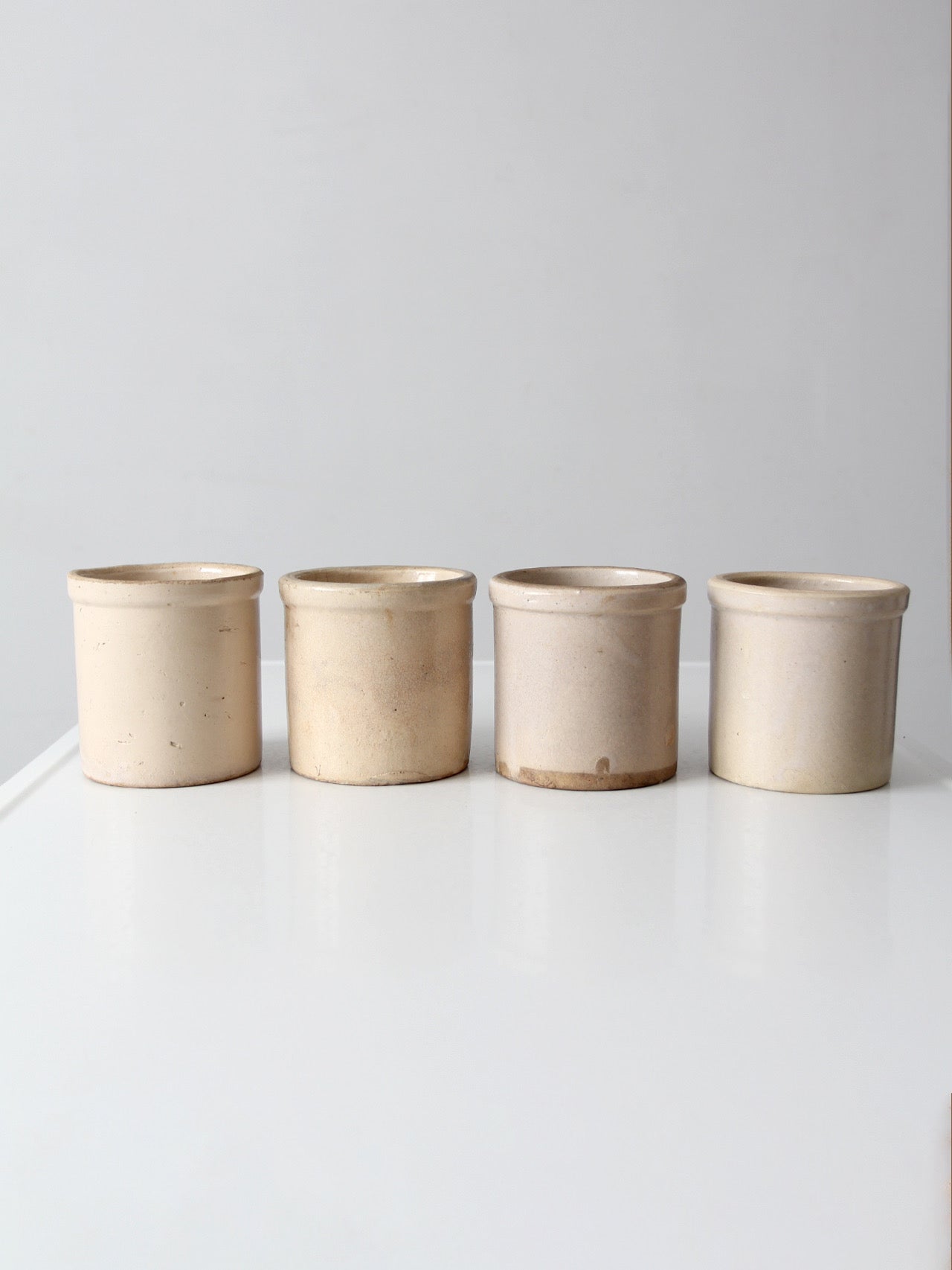 antique stoneware crocks | set of 4