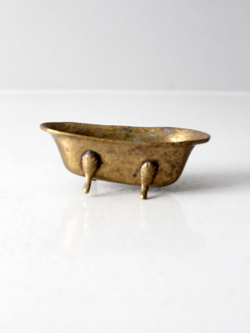vintage brass bathtub soap dish