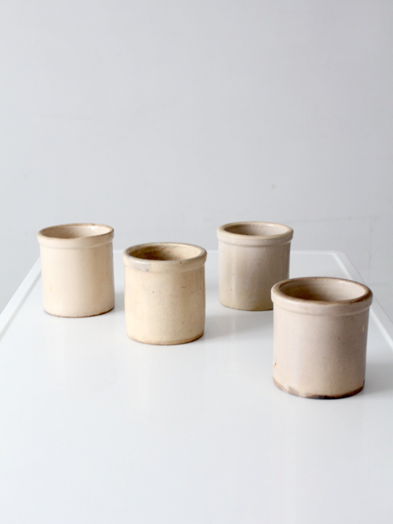 antique stoneware crocks | set of 4