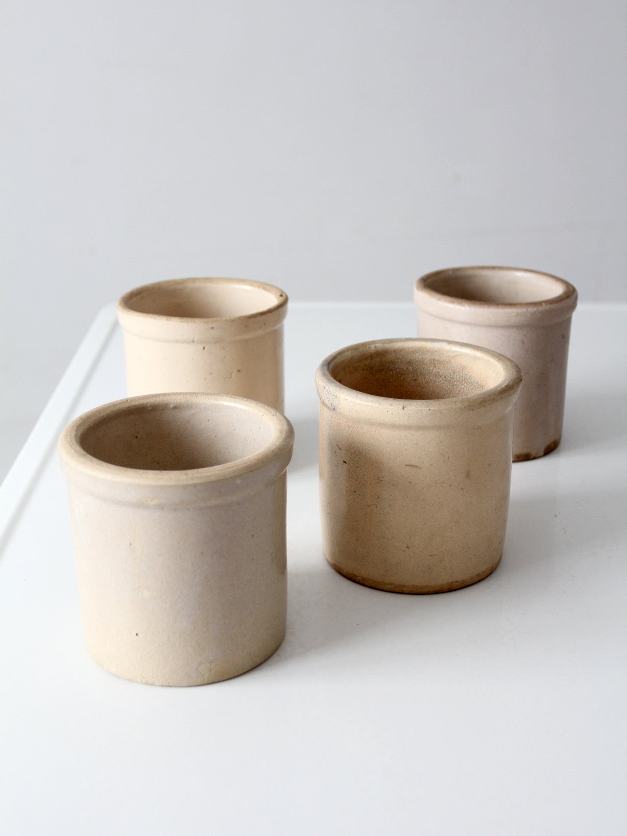 antique stoneware crocks | set of 4