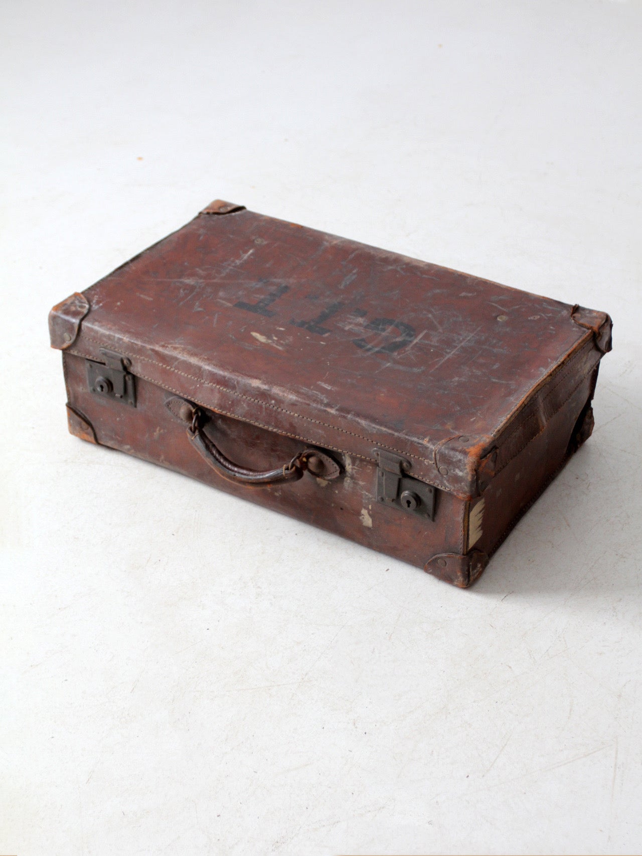 antique leather suitcase