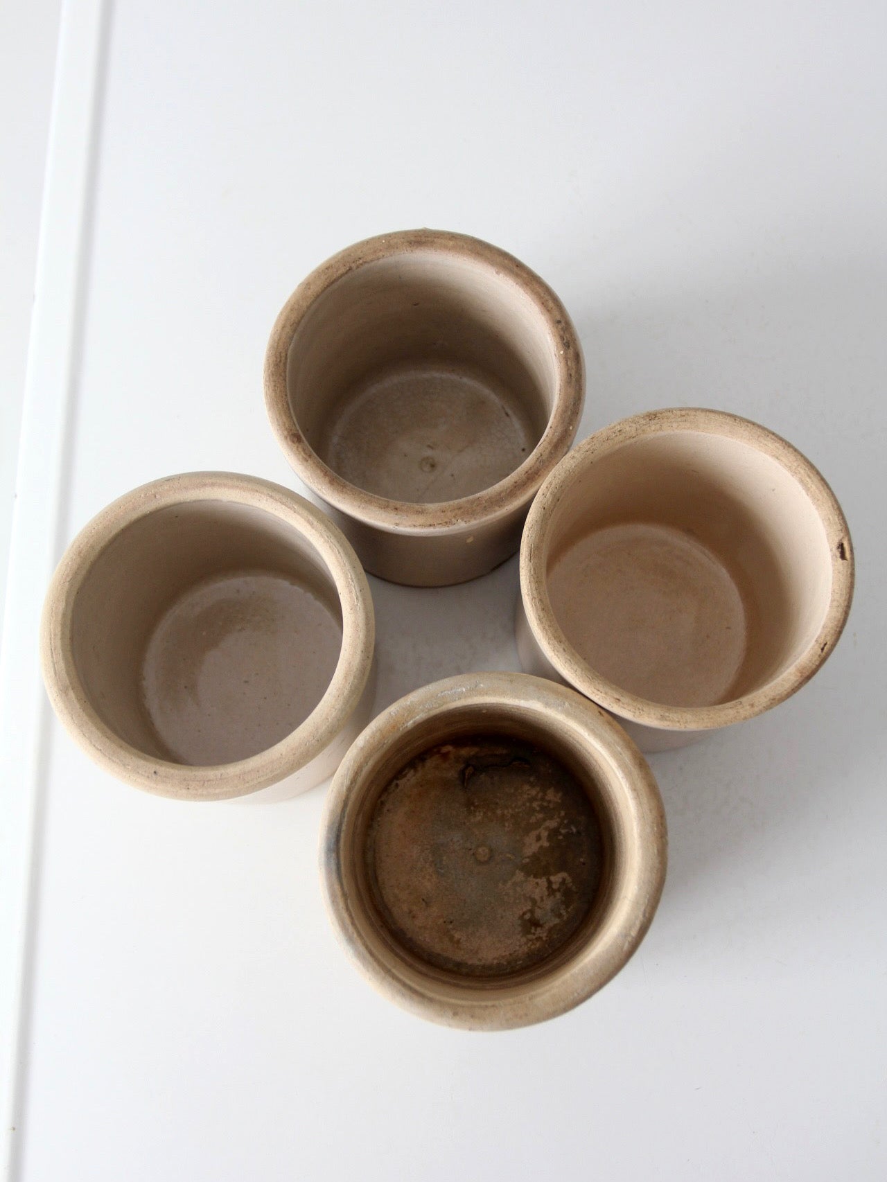antique stoneware crocks | set of 4
