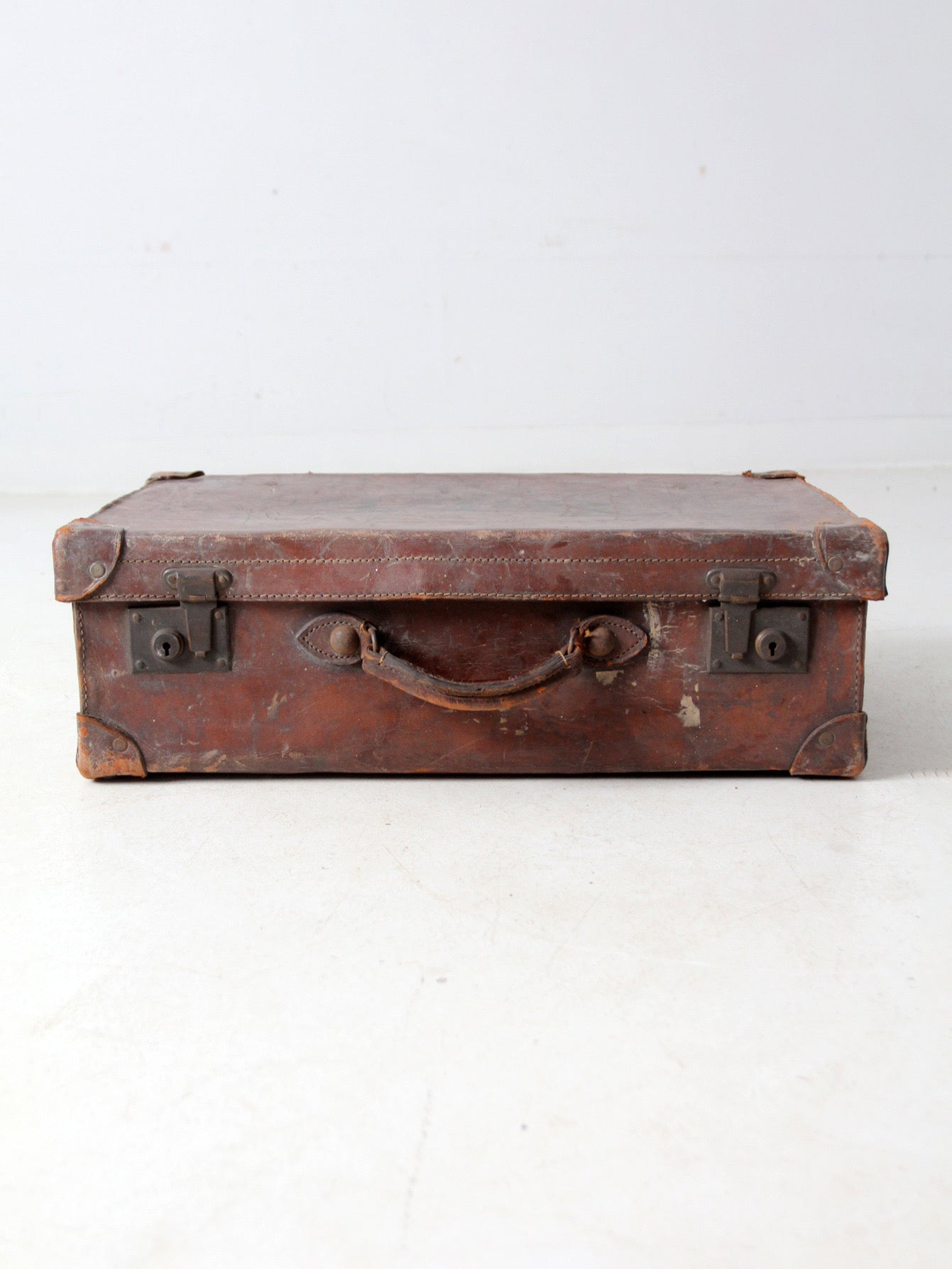 antique leather suitcase