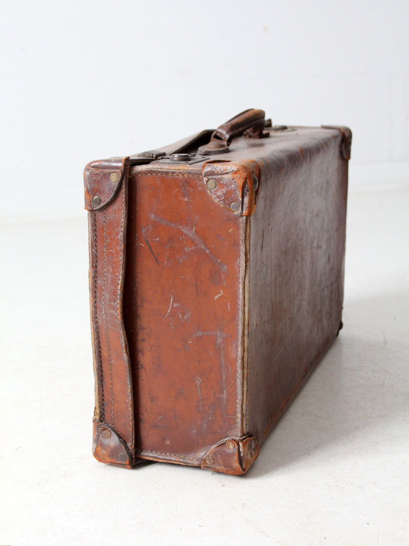 antique leather suitcase