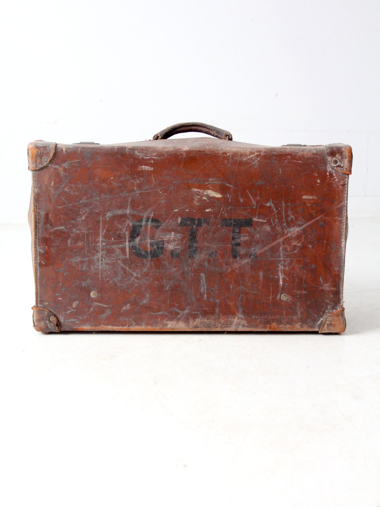 antique leather suitcase