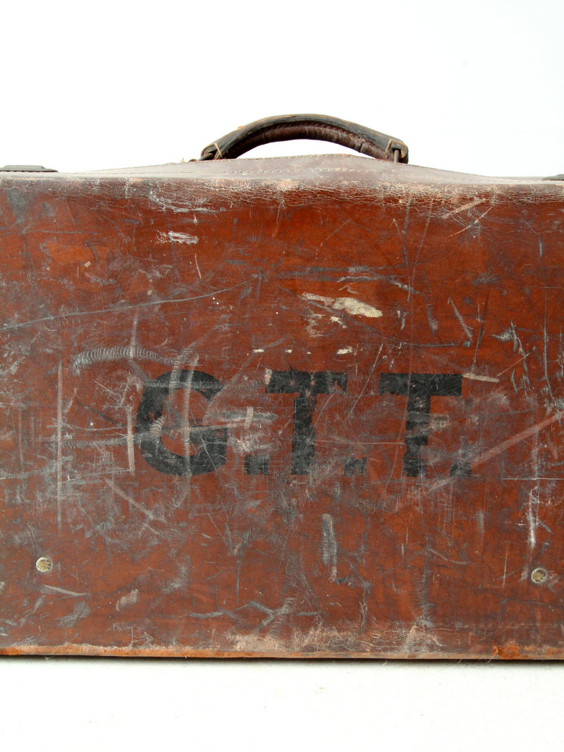 antique leather suitcase
