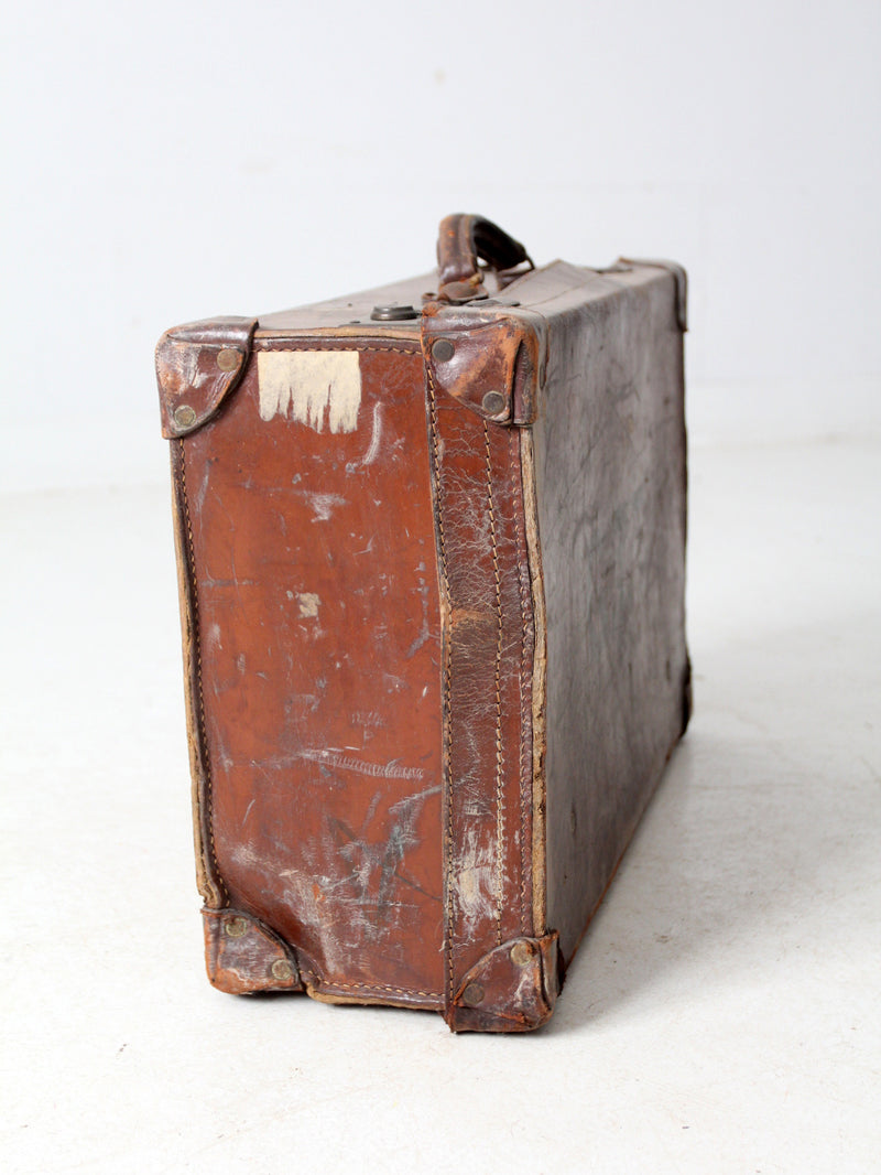 antique leather suitcase