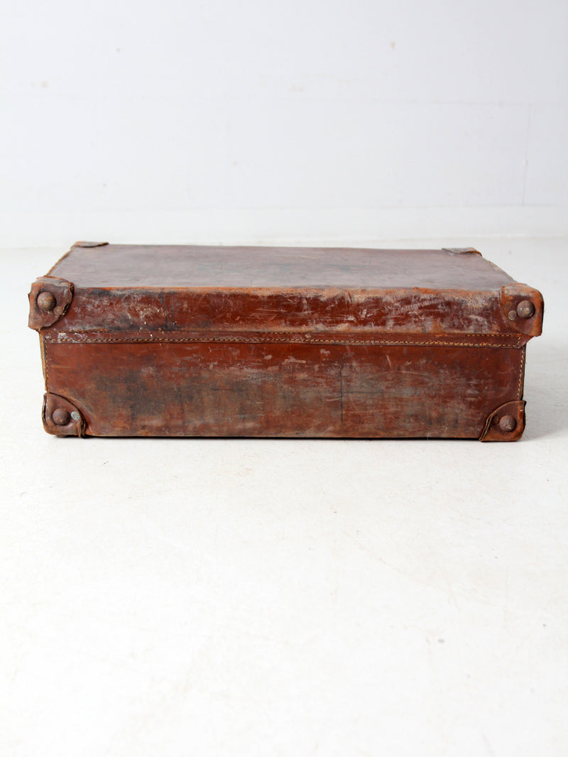 antique leather suitcase