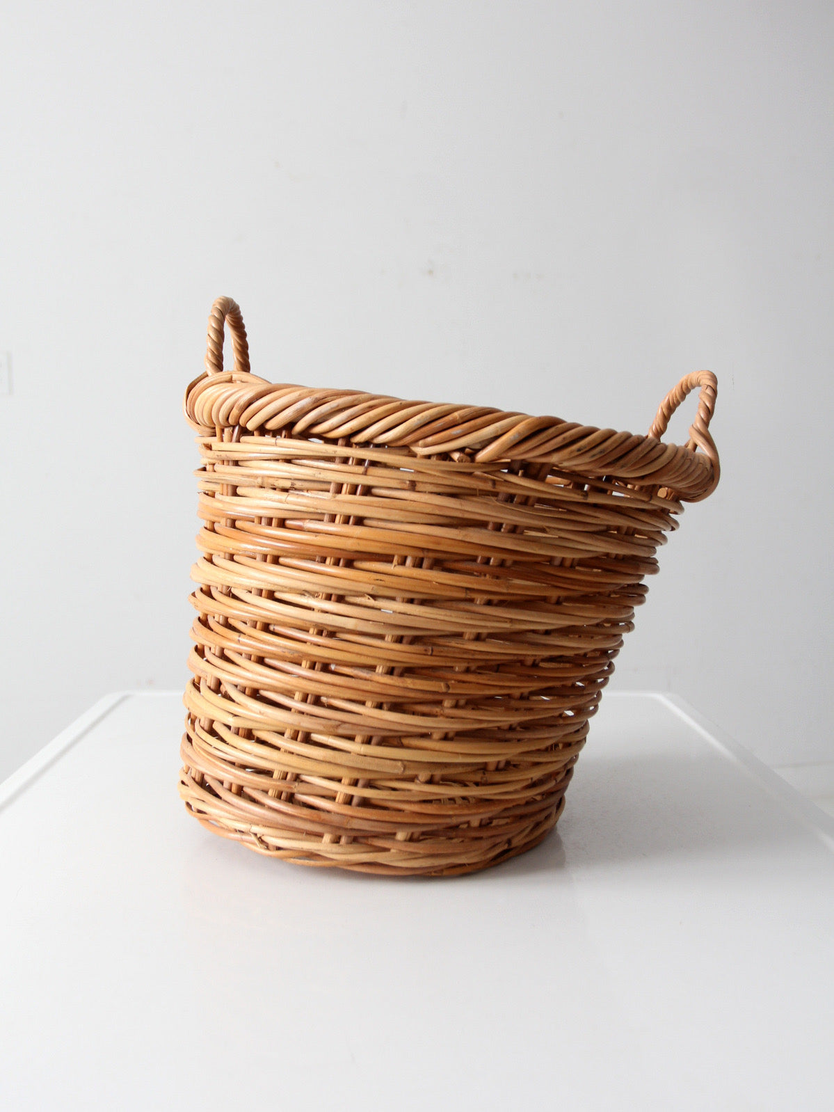 vintage handwoven wicker basket