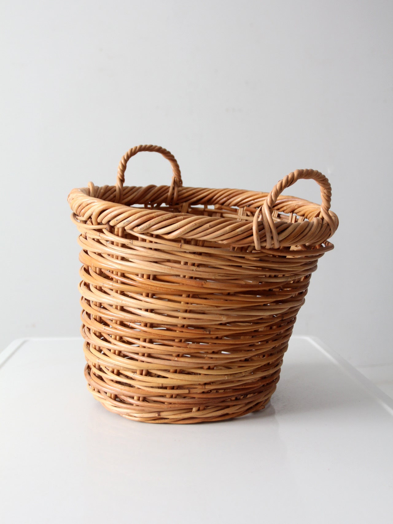 vintage handwoven wicker basket