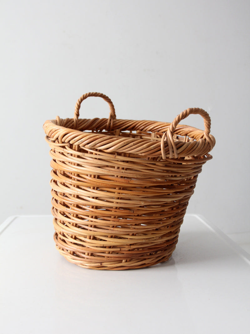 vintage handwoven wicker basket