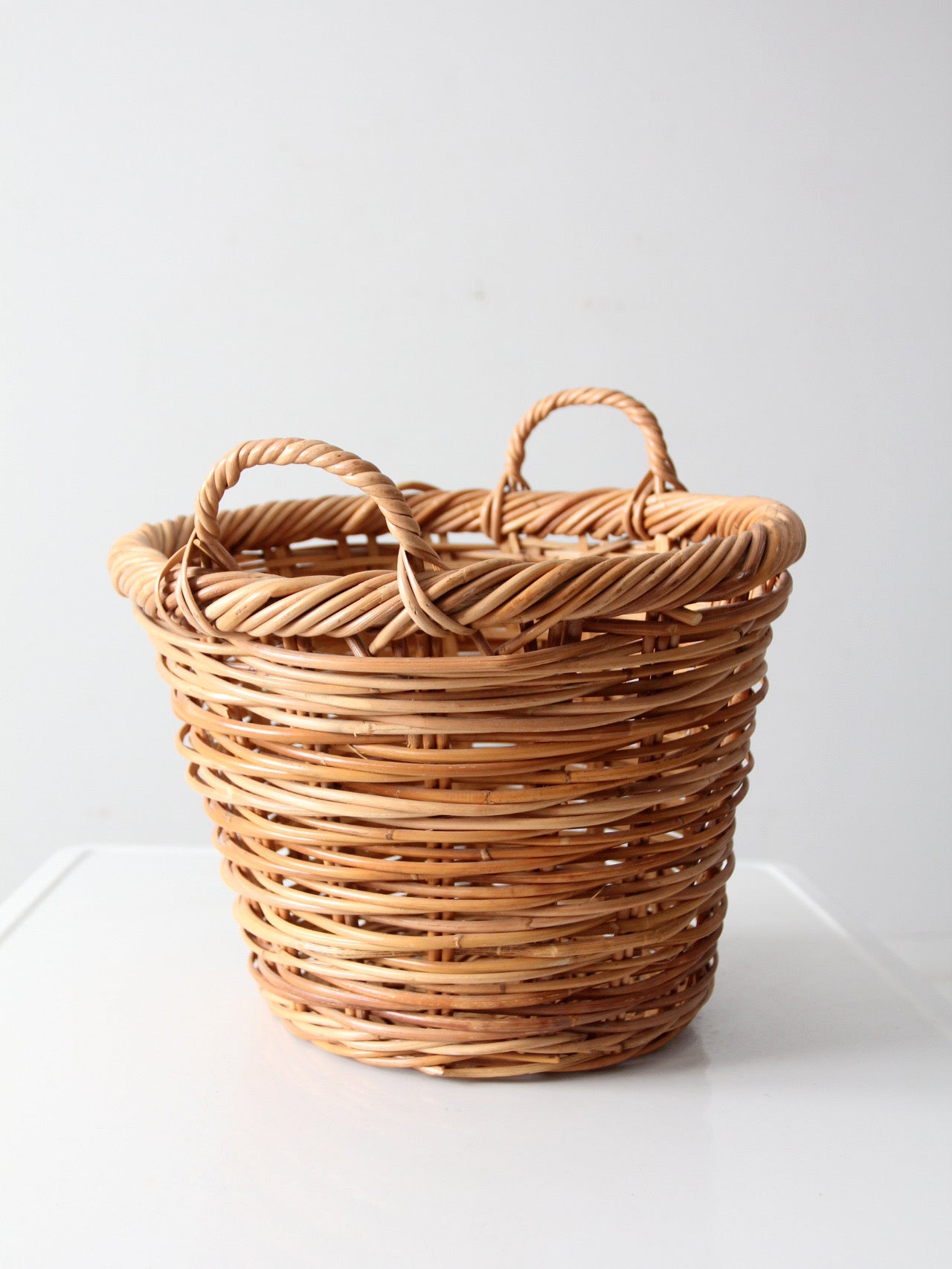 vintage handwoven wicker basket
