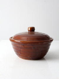 antique Monmouth Western Stoneware casserole dish