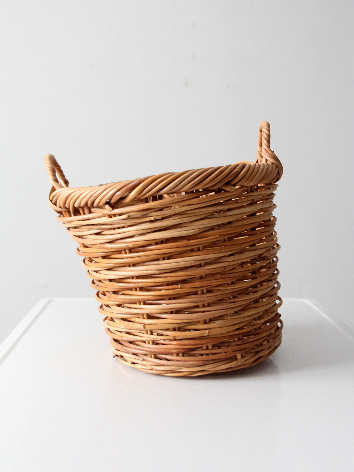 vintage handwoven wicker basket