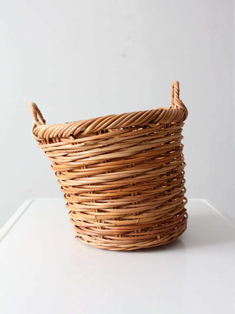 vintage handwoven wicker basket