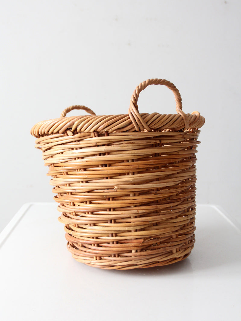 vintage handwoven wicker basket
