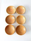 mid century Japanese wood serving bowls set 6