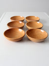 mid century Japanese wood serving bowls set 6