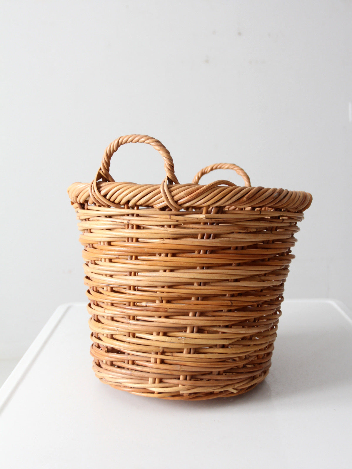 vintage handwoven wicker basket