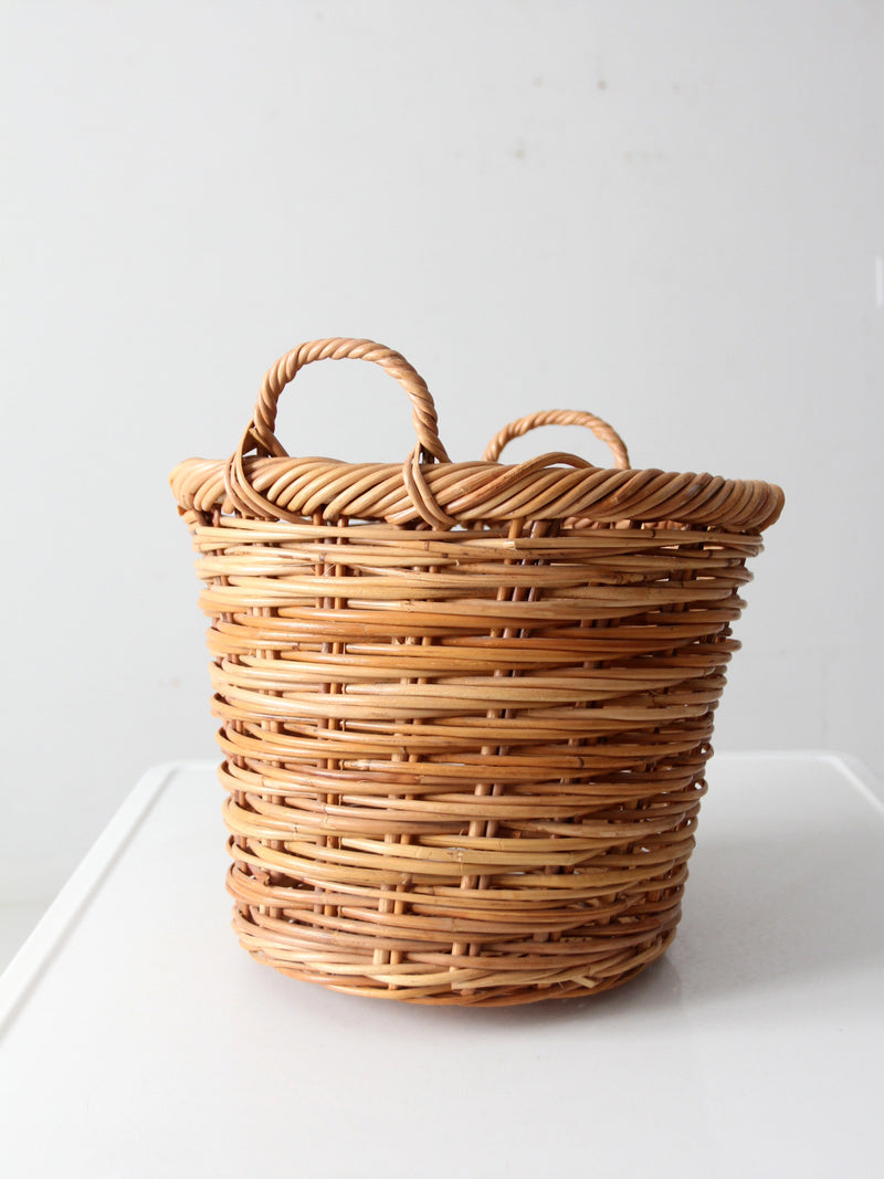 vintage handwoven wicker basket
