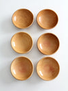 mid century Japanese wood serving bowls set 6