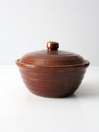 antique Monmouth Western Stoneware casserole dish