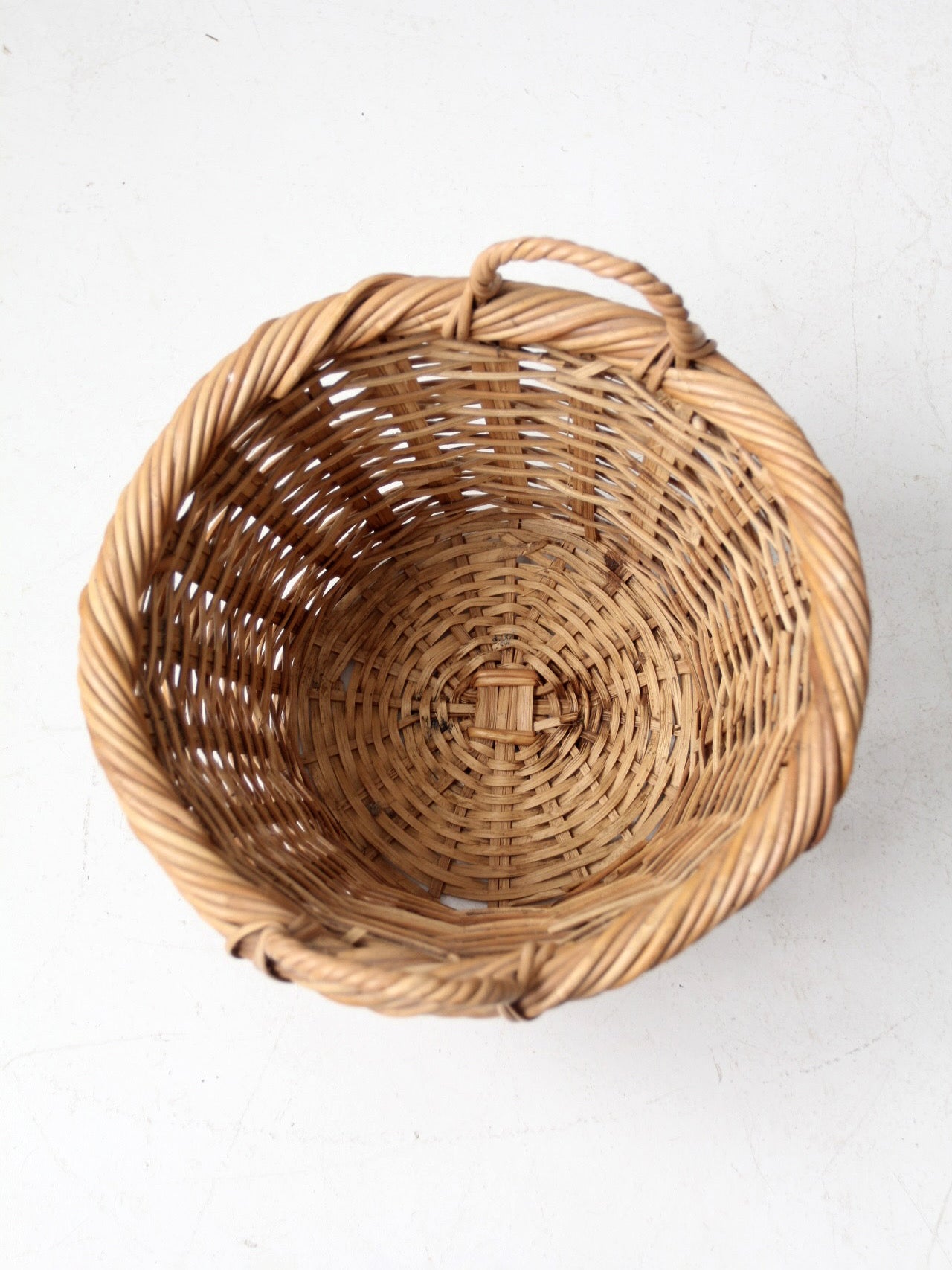 vintage handwoven wicker basket