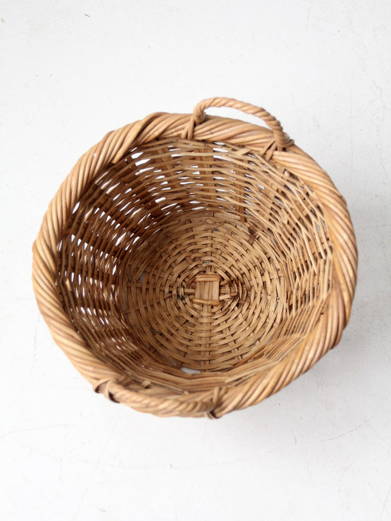 vintage handwoven wicker basket