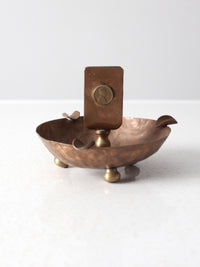 antique hammered copper ashtray
