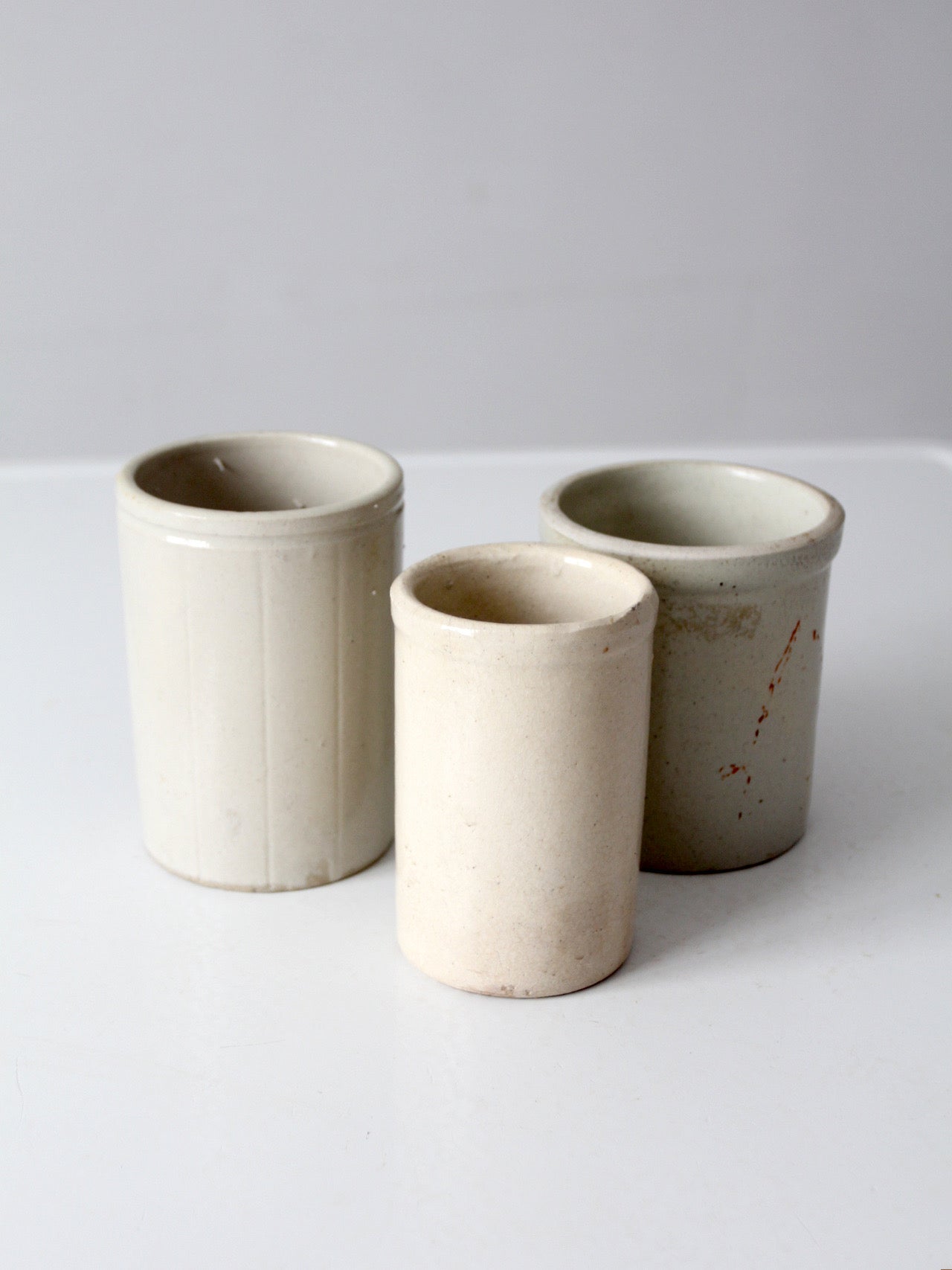 antique stoneware crocks | set of 3
