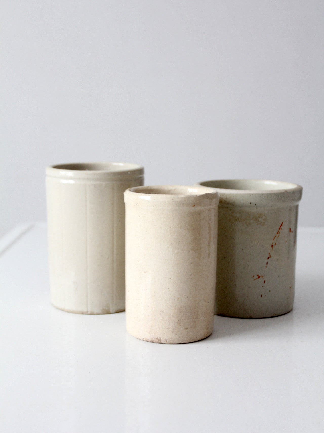 antique stoneware crocks | set of 3