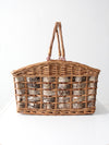 vintage wicker and birch bark basket