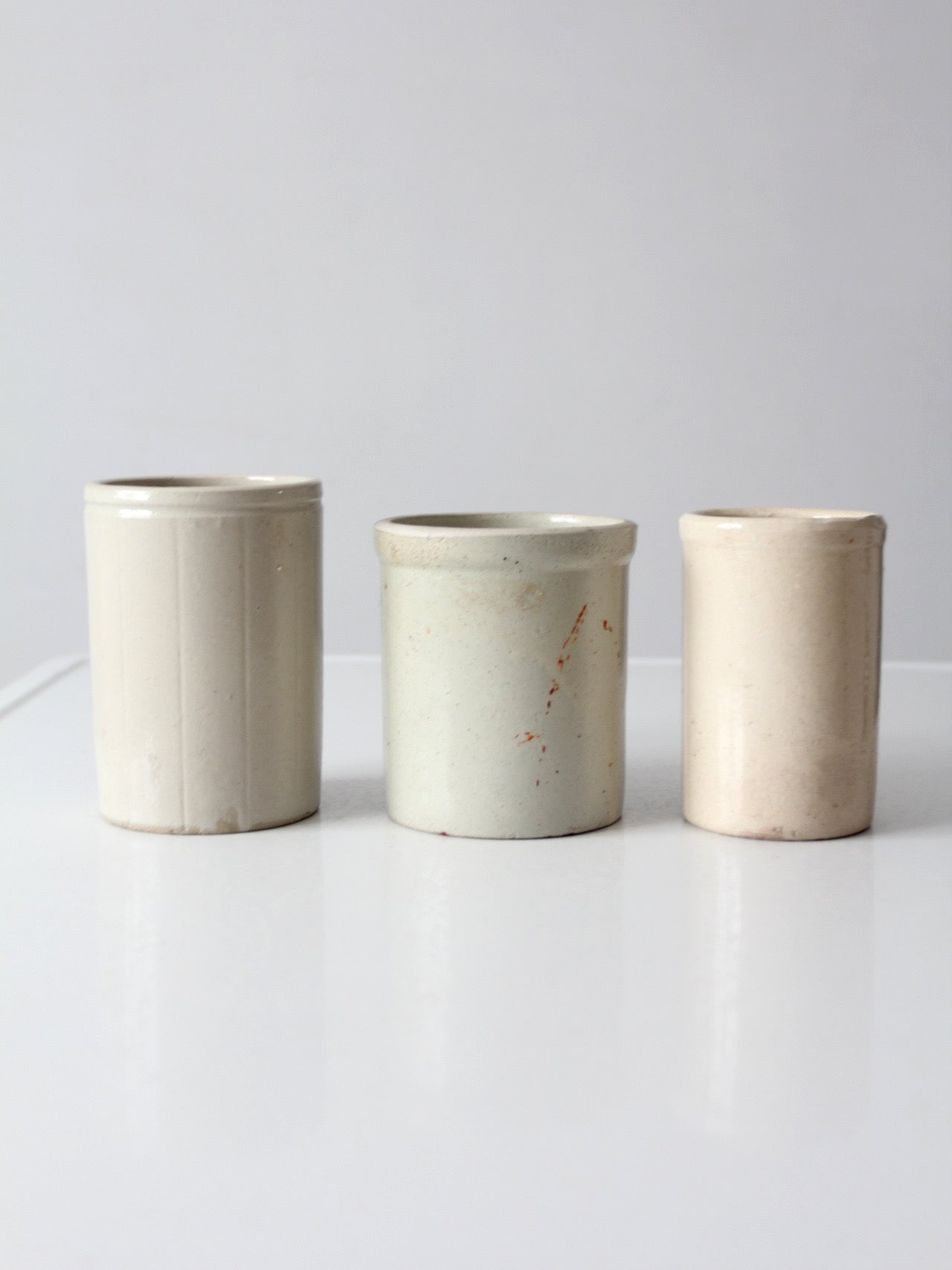 antique stoneware crocks | set of 3