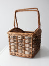 vintage wicker and birch bark basket