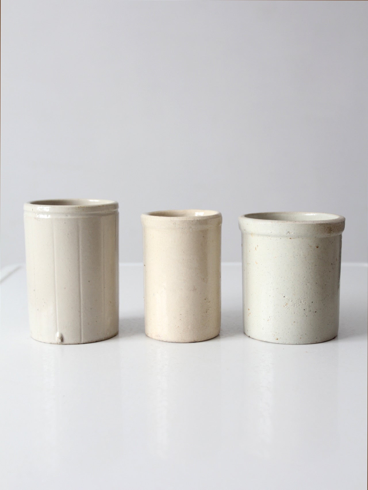 antique stoneware crocks | set of 3