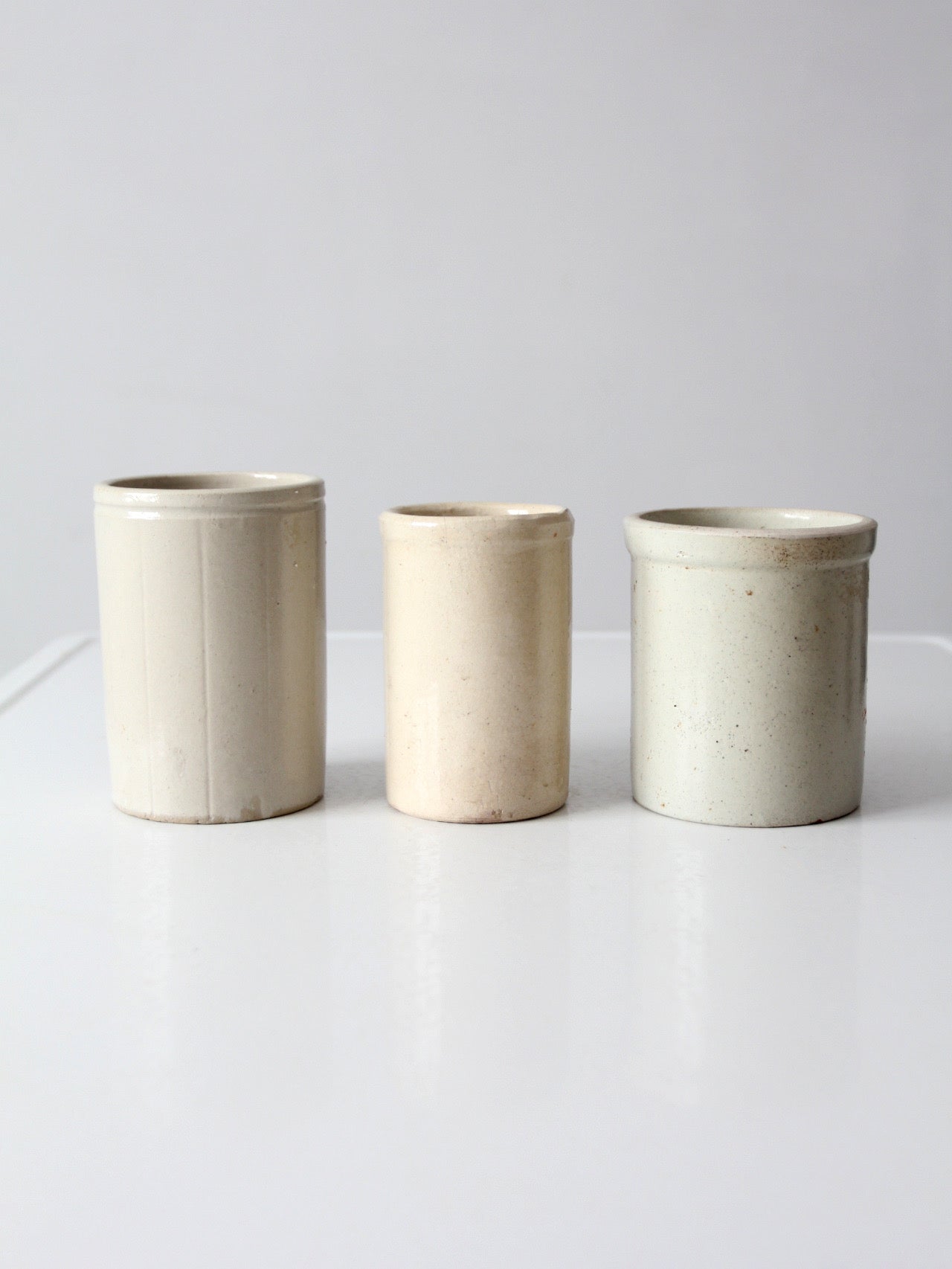 antique stoneware crocks | set of 3